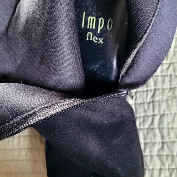 🔥Black Micro Suade 2" Heel Calf High Boot w/Gold Embellishments - Picture 7 of 7